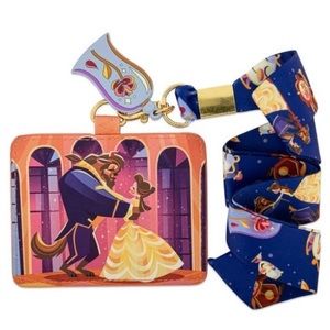 Loungefly Disney Beauty and the Beast Ballroom Scene Lanyard with Cardholder